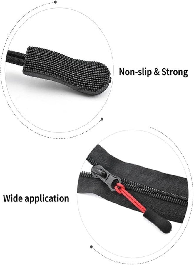 SHOPEE 20PCS Zipper Zip Tags Cord Pulls Zipper Extension Replacement for Backpacks, Luggage Bags, Travel Cases, Clothes, Jackets(Black+Red) - Image 4